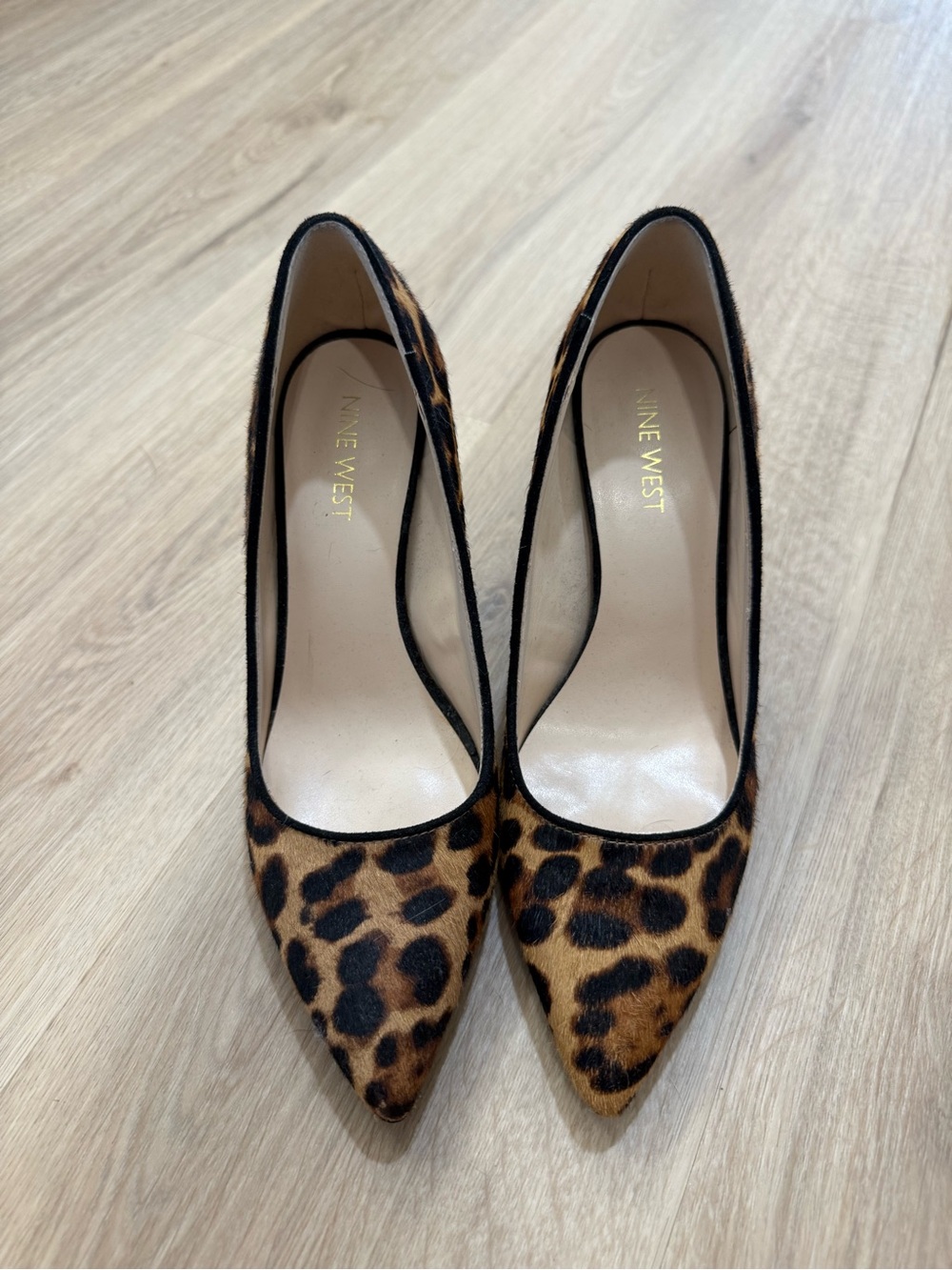 Nine West Leopard-Print Pointed Toe Pumps in Brown and Black